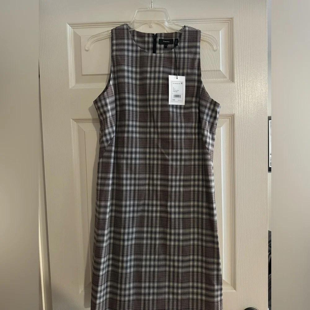 Theory Optical Plaid Dress - Picture 1 of 3